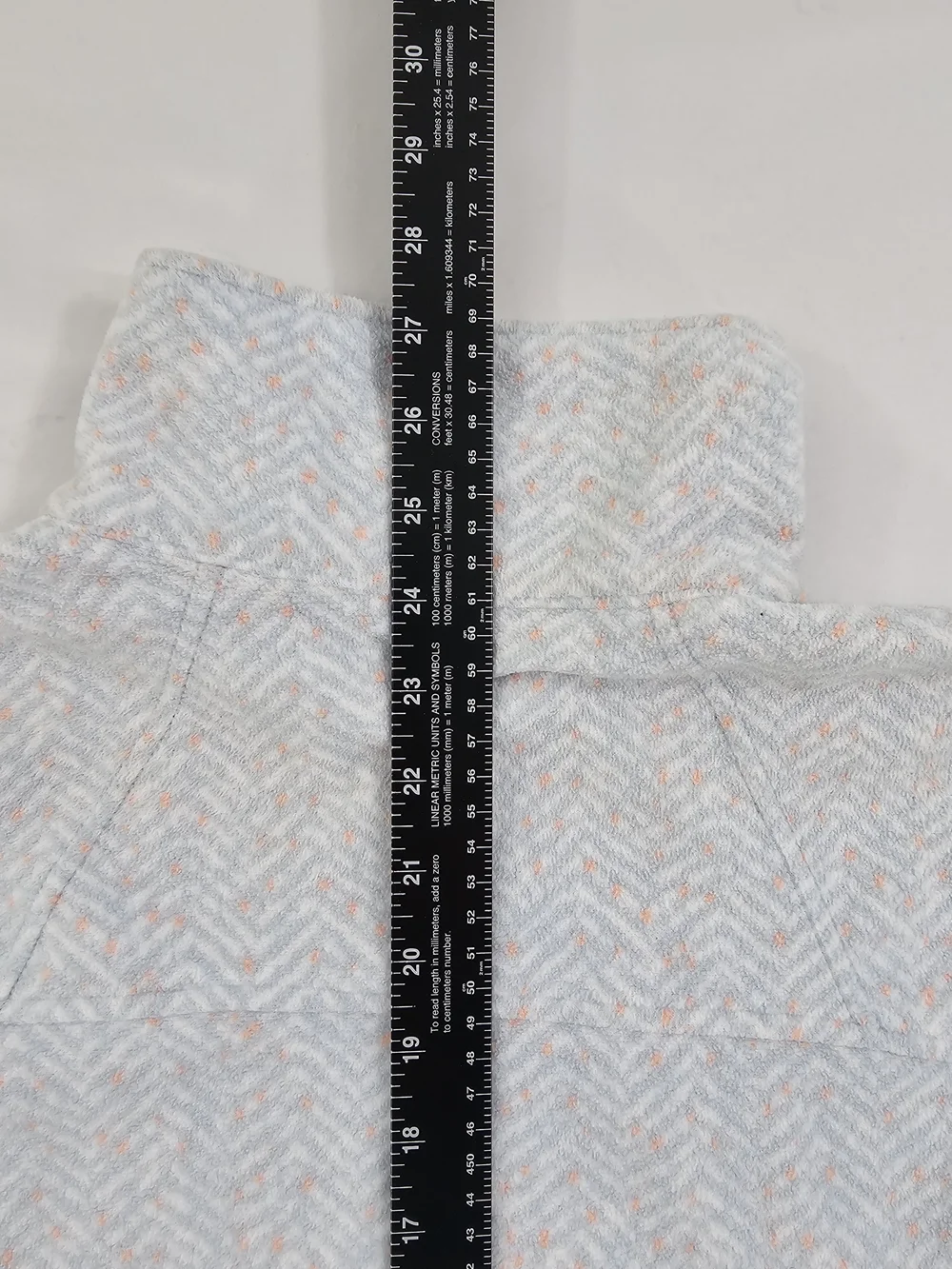 Columbia Fleece Chevron‎ Jacket Full Zip Women's Med White Gray Pink Polka Dots